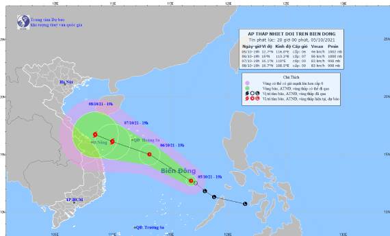 Ứng phó với áp thấp nhiệt đới trên Biển Đông