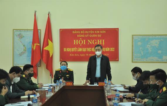 Đảng ủy Quân sự huyện Kim Sơn ra nghị quyết lãnh đạo thực hiện nhiệm vụ năm 2022
