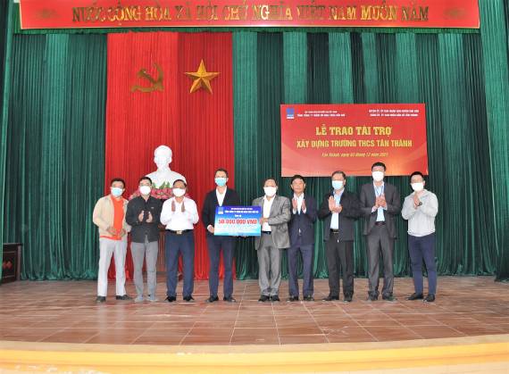 Tổng Công ty Thăm dò Khai thác Dầu khí Việt Nam tài trợ xây dựng Trường THCS Tân Thành