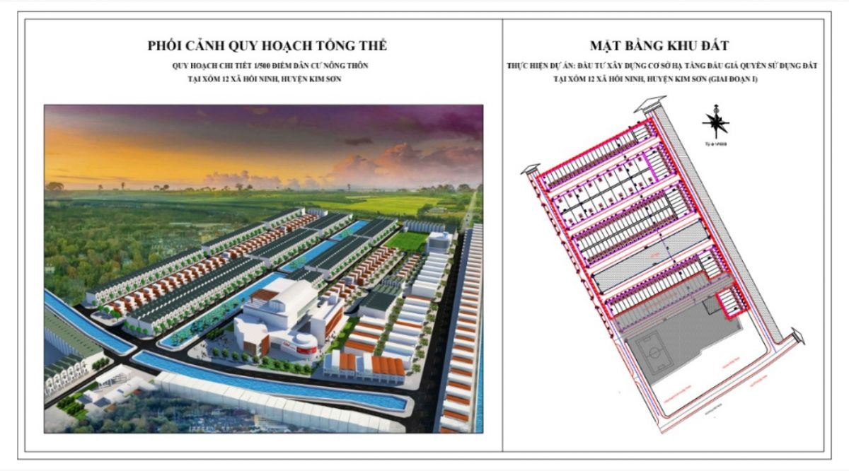 Triển khai dự án Đầu tư xây dựng cơ sở hạ tầng khu dân cư xóm 12, xã Hồi Ninh, huyện Kim Sơn (Giai đoạn 1)
