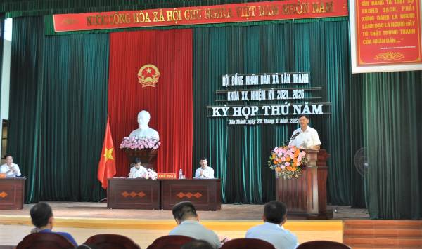 HĐND xã Tân Thành tổ chức kỳ họp thứ Năm, HĐND xã khóa XX