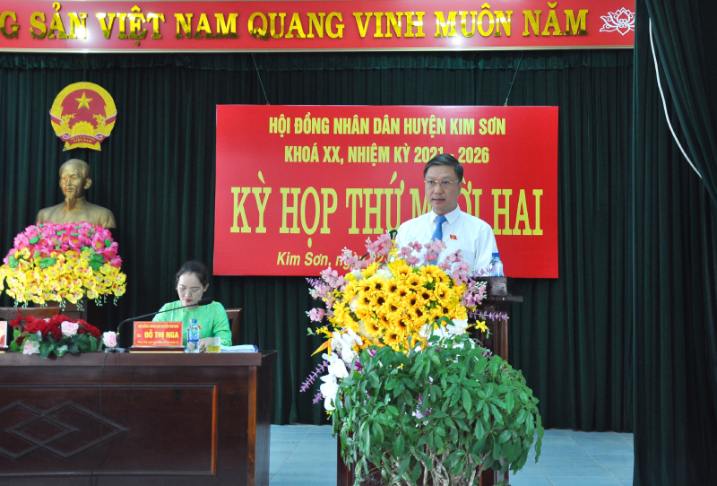 Kỳ họp thứ 12 HĐND huyện Kim Sơn khoá XX, nhiệm kỳ 2021 - 2026